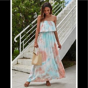 🆕Strapless Boho Maxi Long Dress